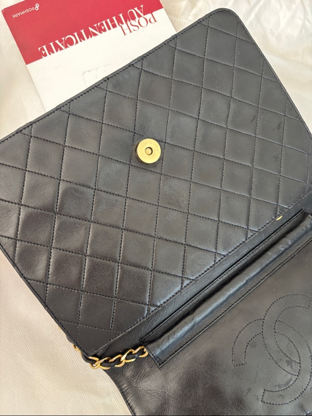 CHANEL Black single flap Quilted Shoulder Bag -additional pictures